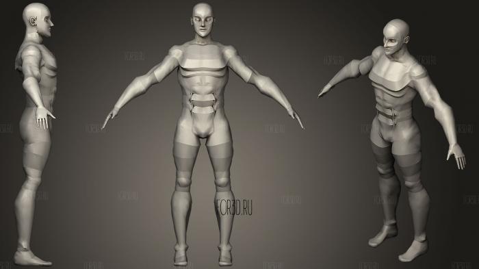 Male Body stl model for CNC